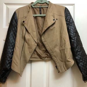 Walter Baker Tan and Black motto jacket